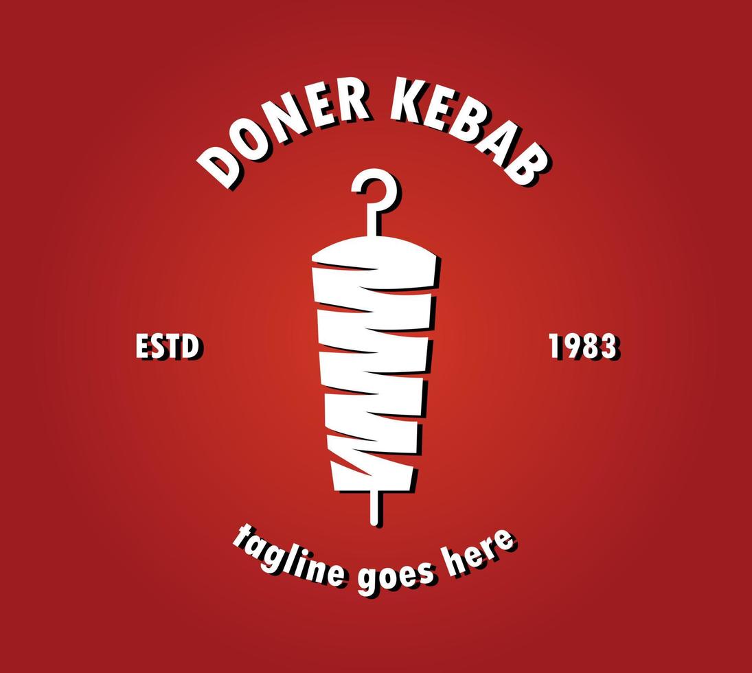 icono del logotipo de doner kebab. vector