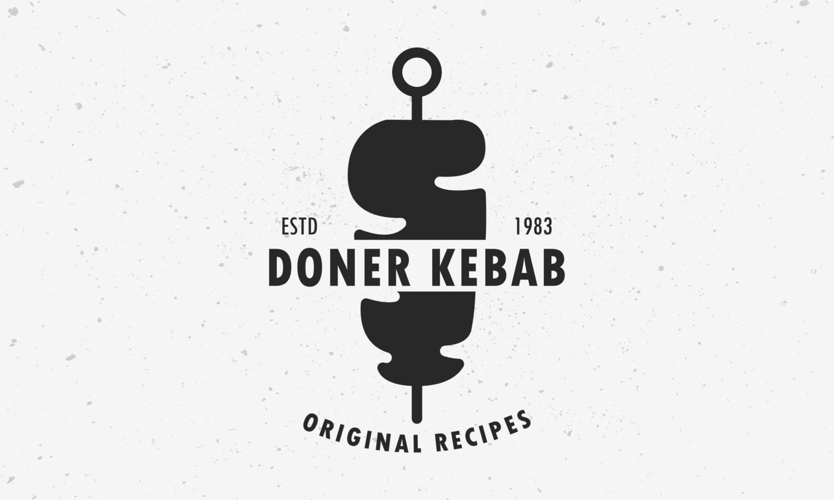 icono del logotipo de doner kebab. vector