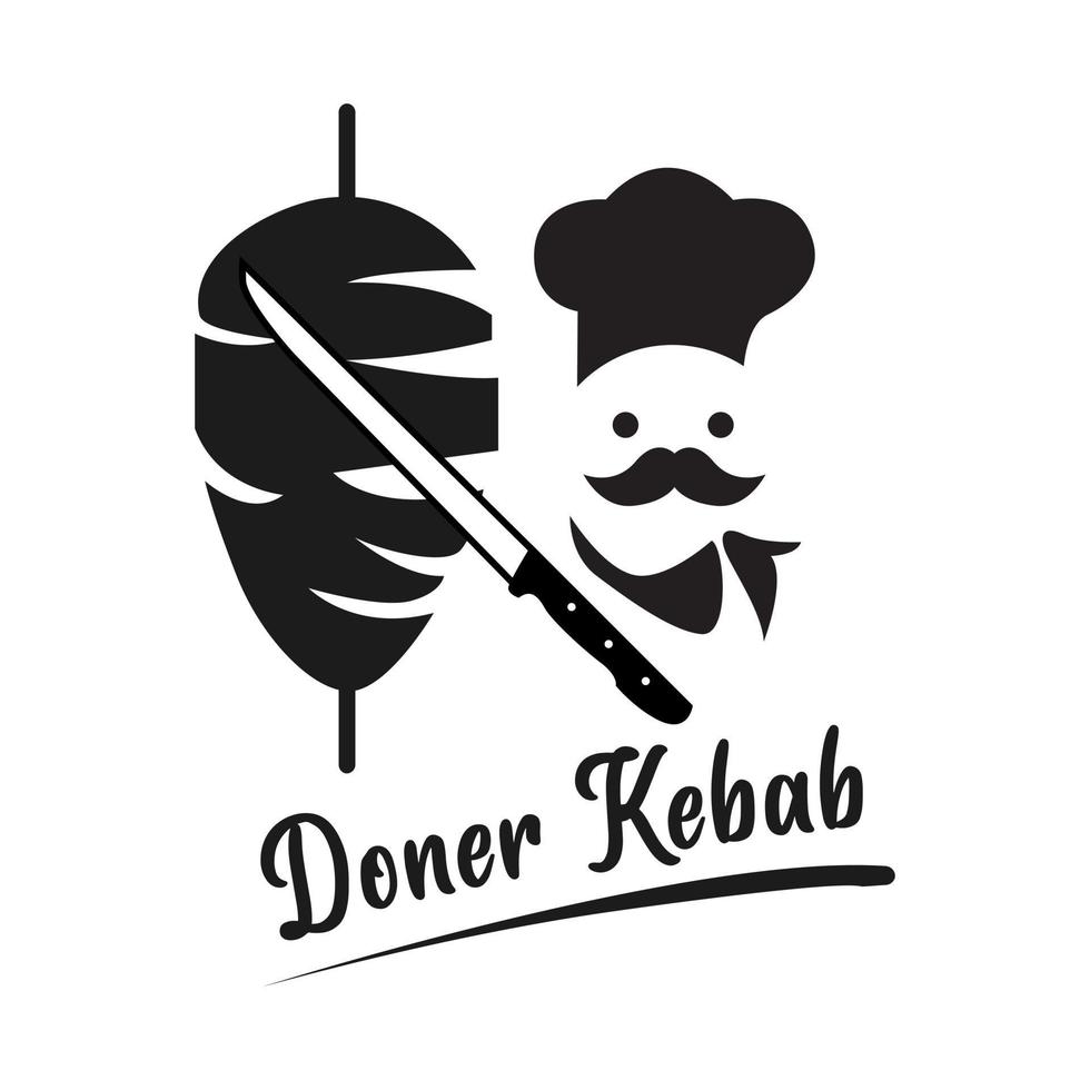 logotipo de doner kebab para restaurantes y mercados. vector