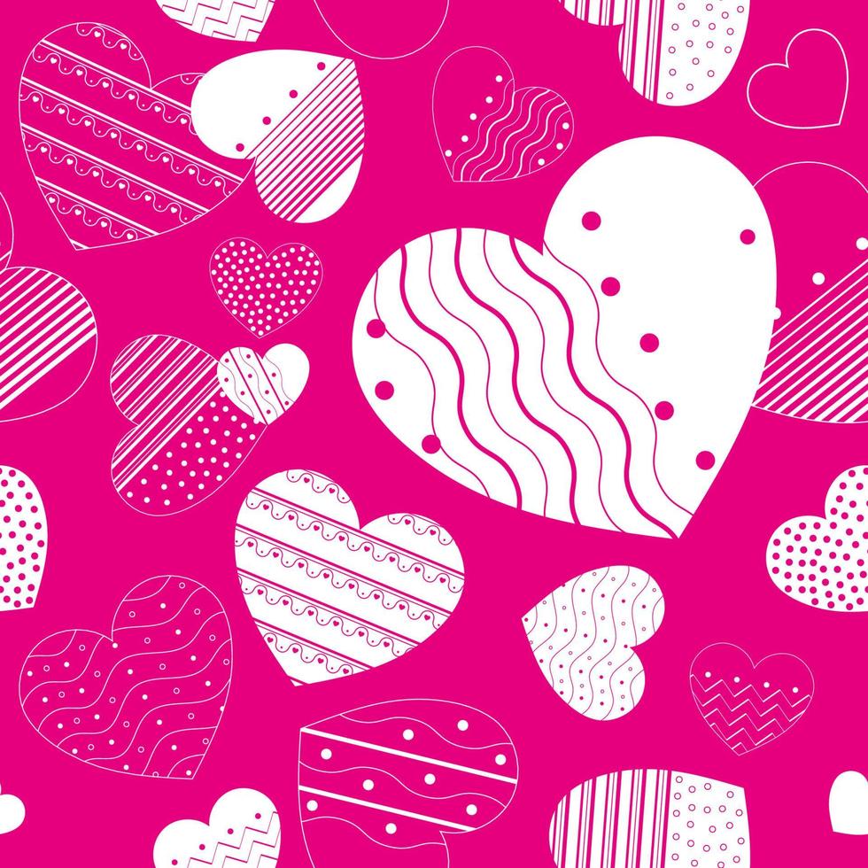 Bright Pink Seamless Valentine's Day Pattern vector