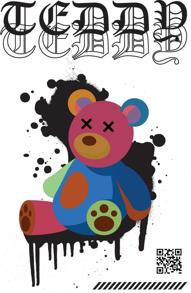 Teddy Bear T shirt design ready to print . vector