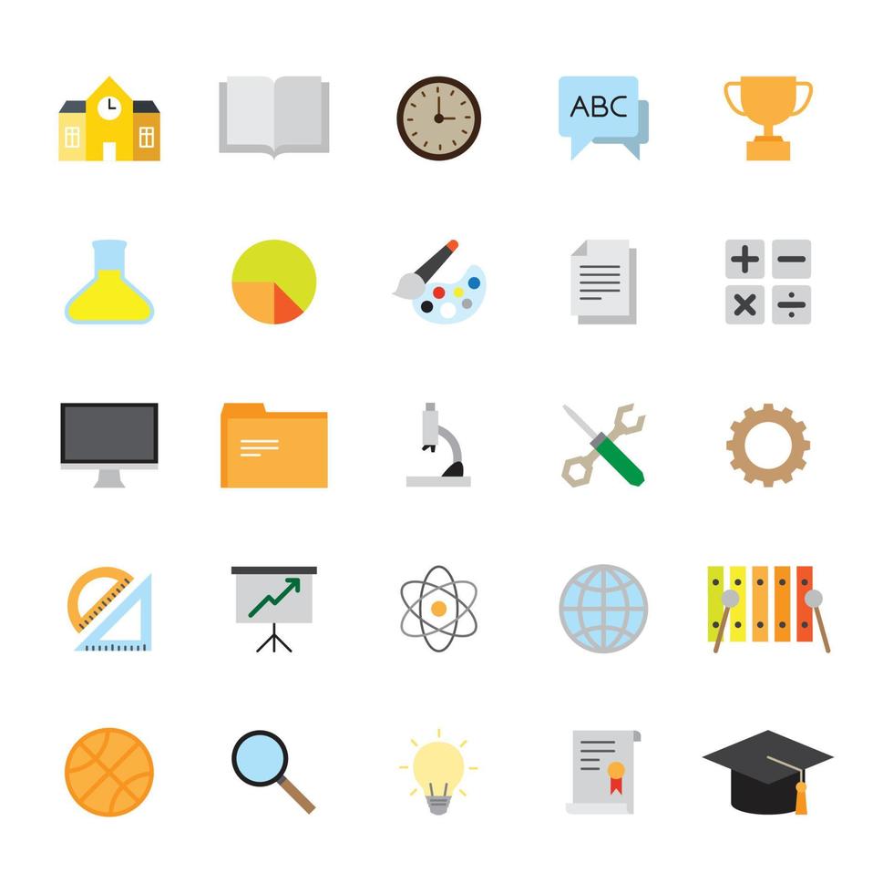 icono de color para la educación y el aprendizaje vector