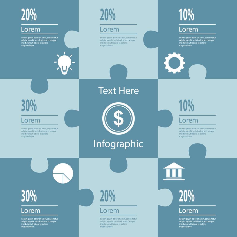 Infographic jigsaw puzzle for business vector