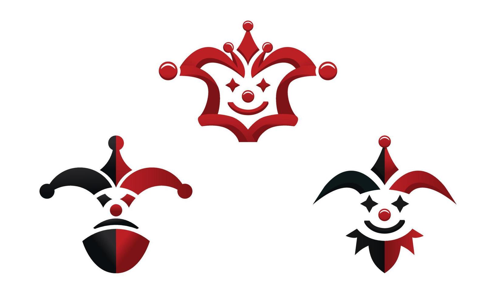 illustration of a clown with many facial expressions and a white background, with a unique and interesting clown shape. vector