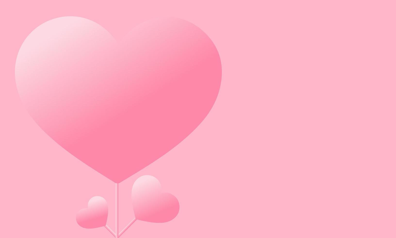 Love pink illustration with a simple and sweet heart or love display, with space background, suitable for Valentine's Day content, content that is affectionate and love. vector