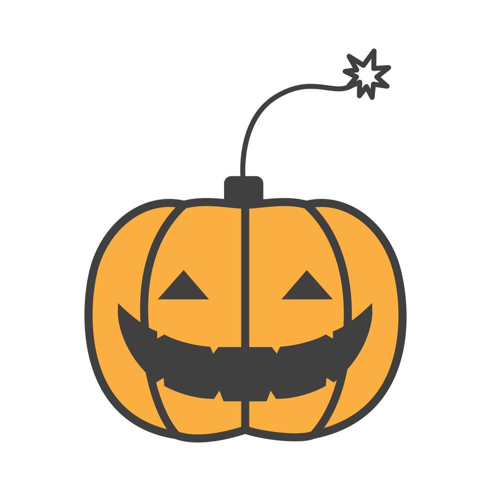 sonrisa calabaza boom logo símbolo icono vector diseño gráfico ilustración idea creativa