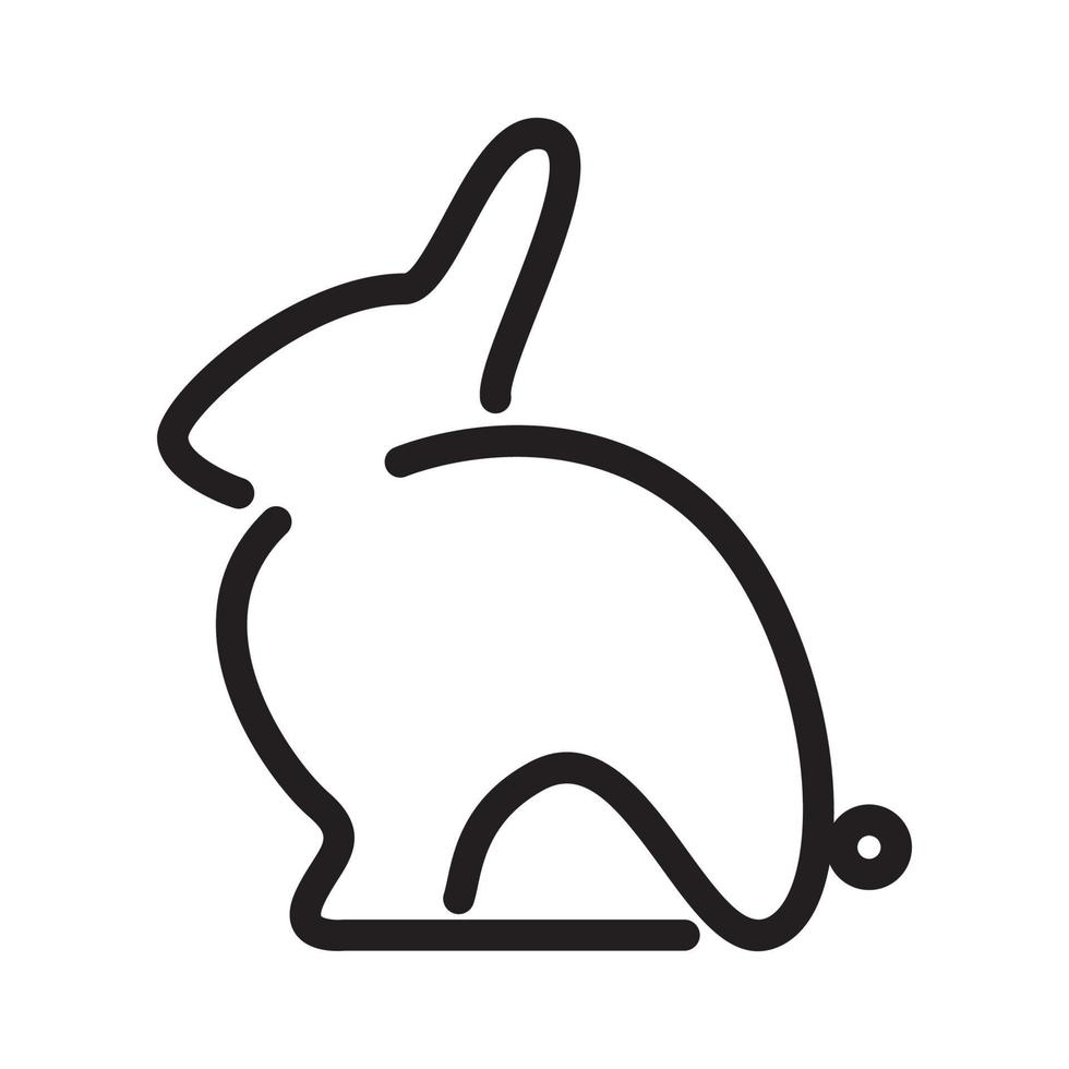 simple little rabbits line logo symbol icon vector graphic design illustration idea creative