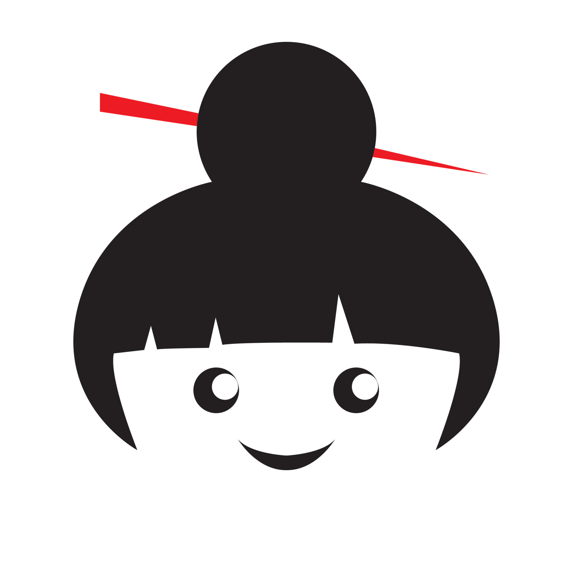 japan culture head little girl cute logo symbol icon vector ...