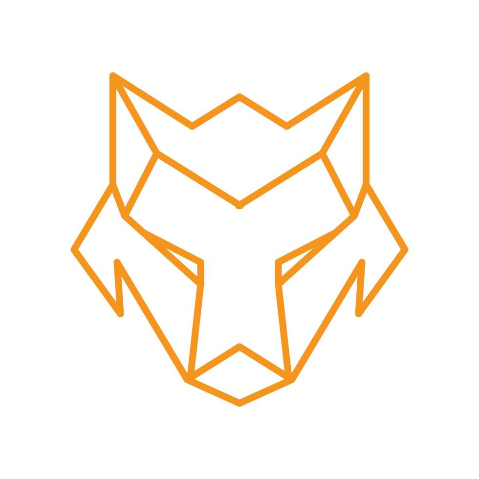 zorro o lobo línea de cabeza robot diseño de logotipo vector gráfico símbolo icono signo ilustración idea creativa