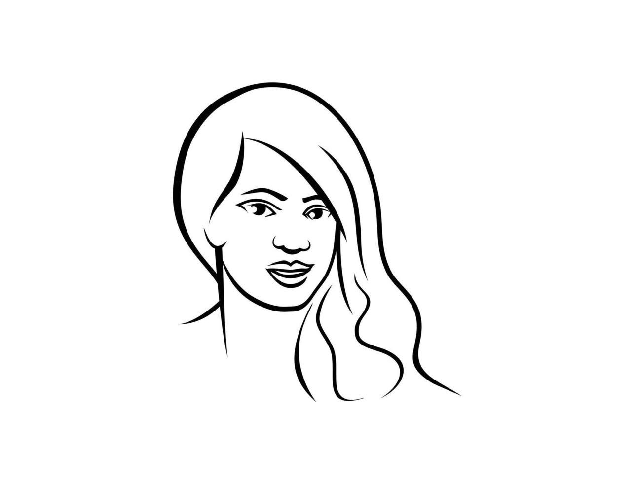 faceline outline line face woman vector