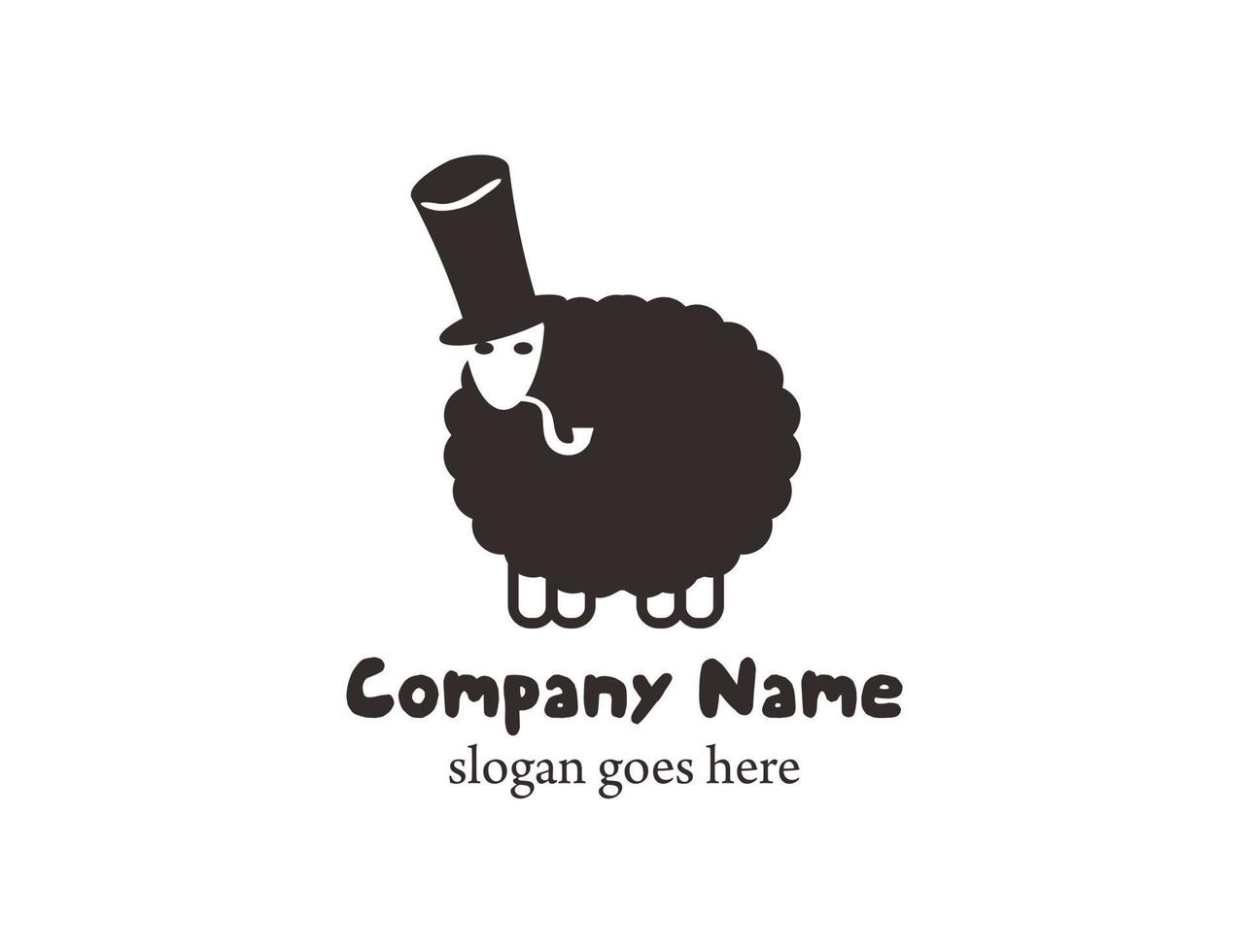 Black sheep logo design vector