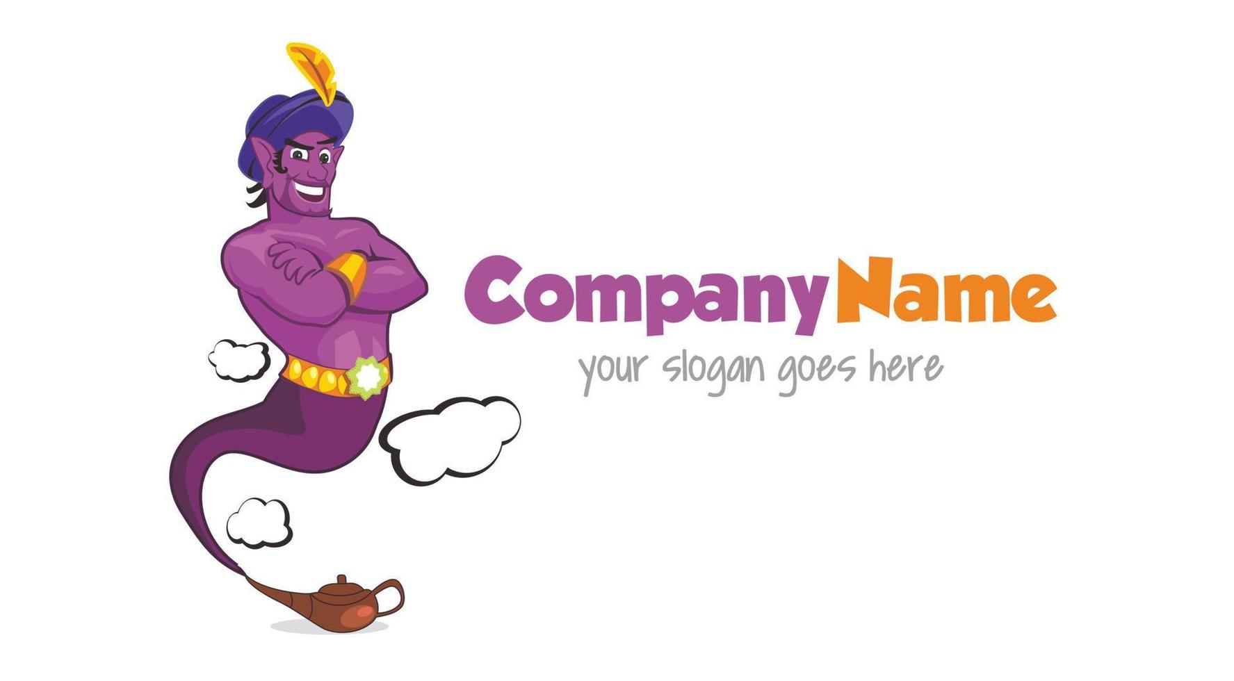 genie magic cartoon character mascot vector