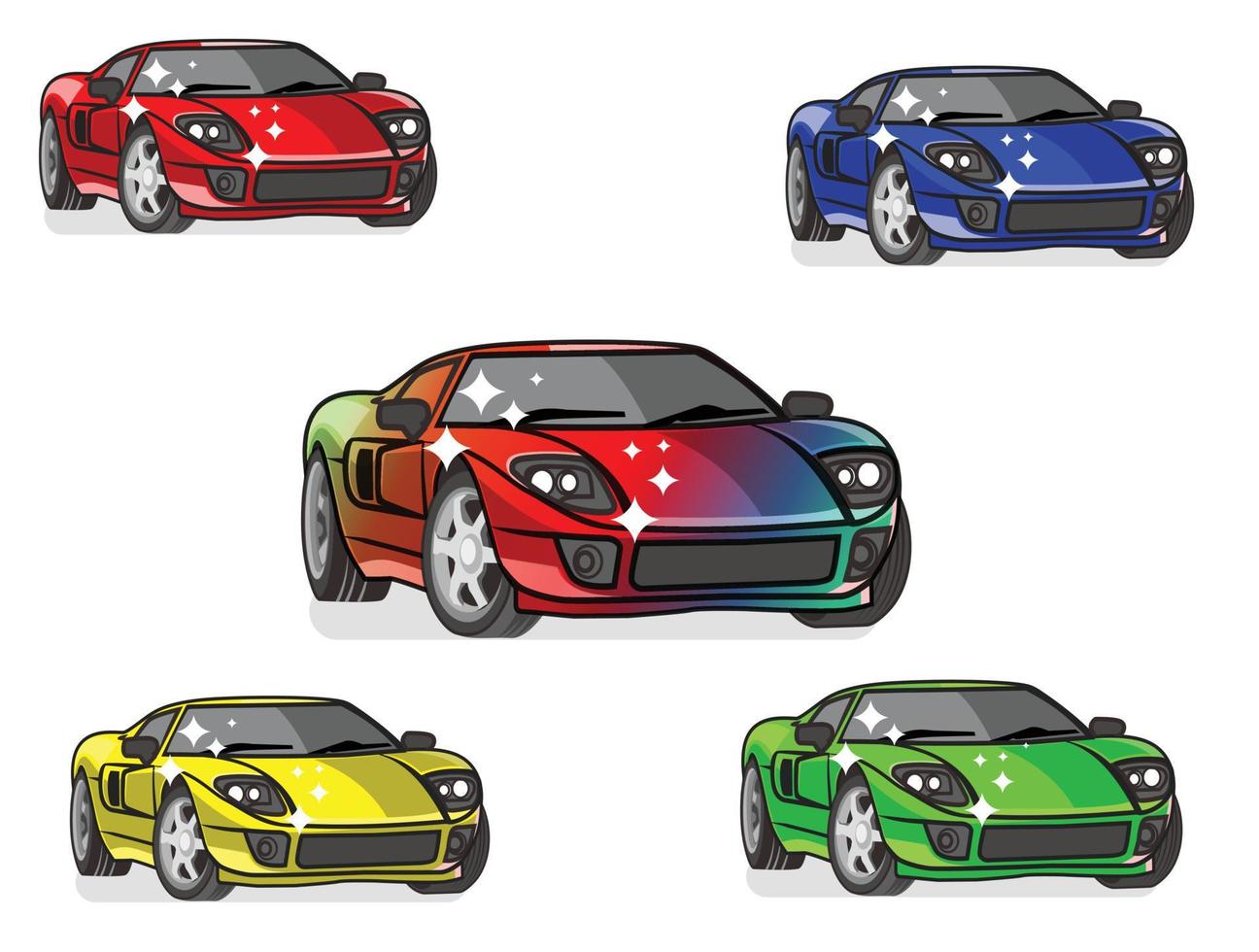 car glossy sport car luxury automotive easy change color vector