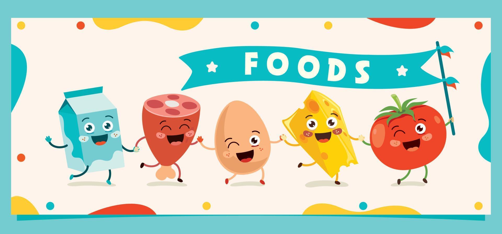Set Of Various Delicious Foods vector