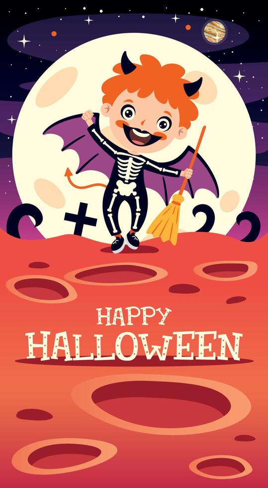 Halloween Concept With Cartoon Character vector