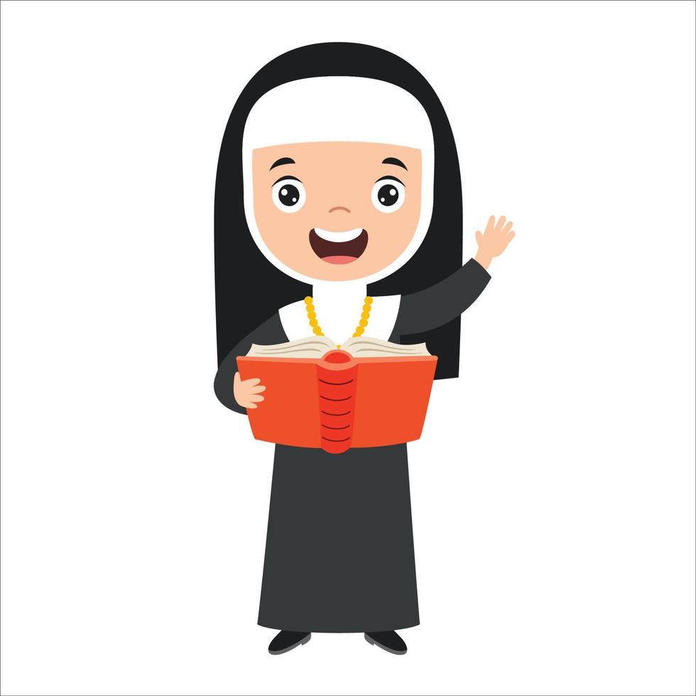 Cartoon Drawing Of A Nun vector