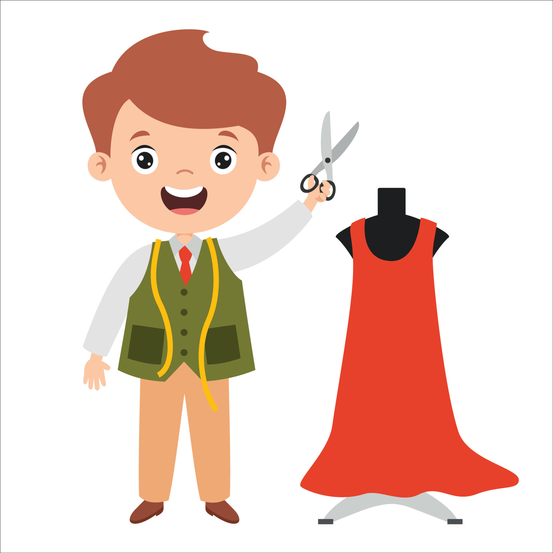 Cartoon Drawing Of A Tailor 5520072 Vector Art at Vecteezy