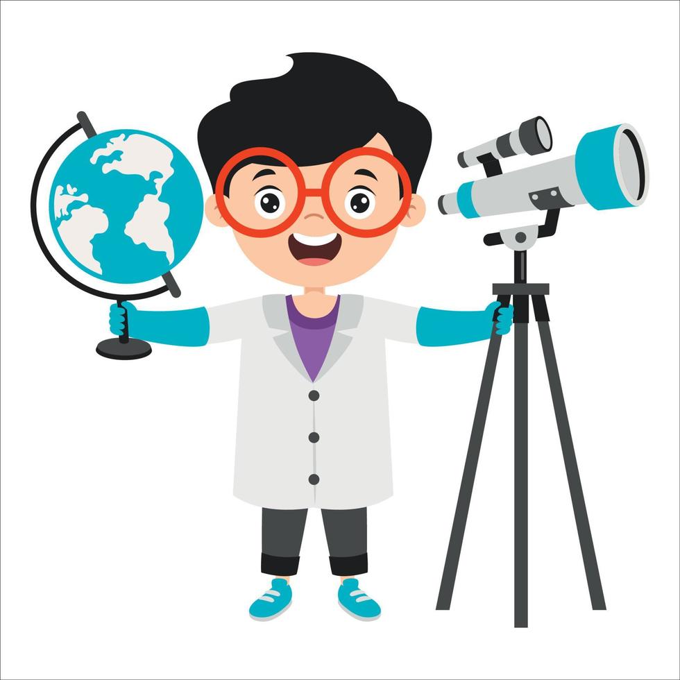 Cartoon Drawing Of A Scientist vector