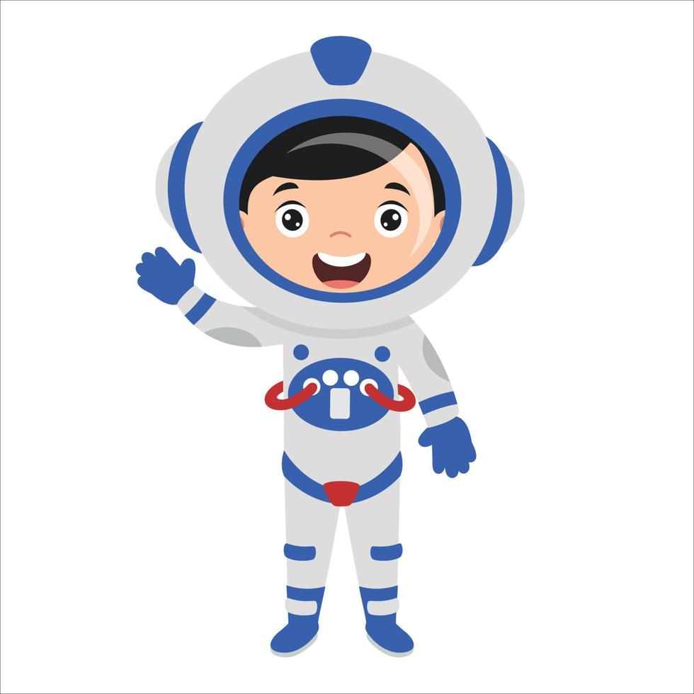 caricatura, dibujo, de, un, astronauta vector