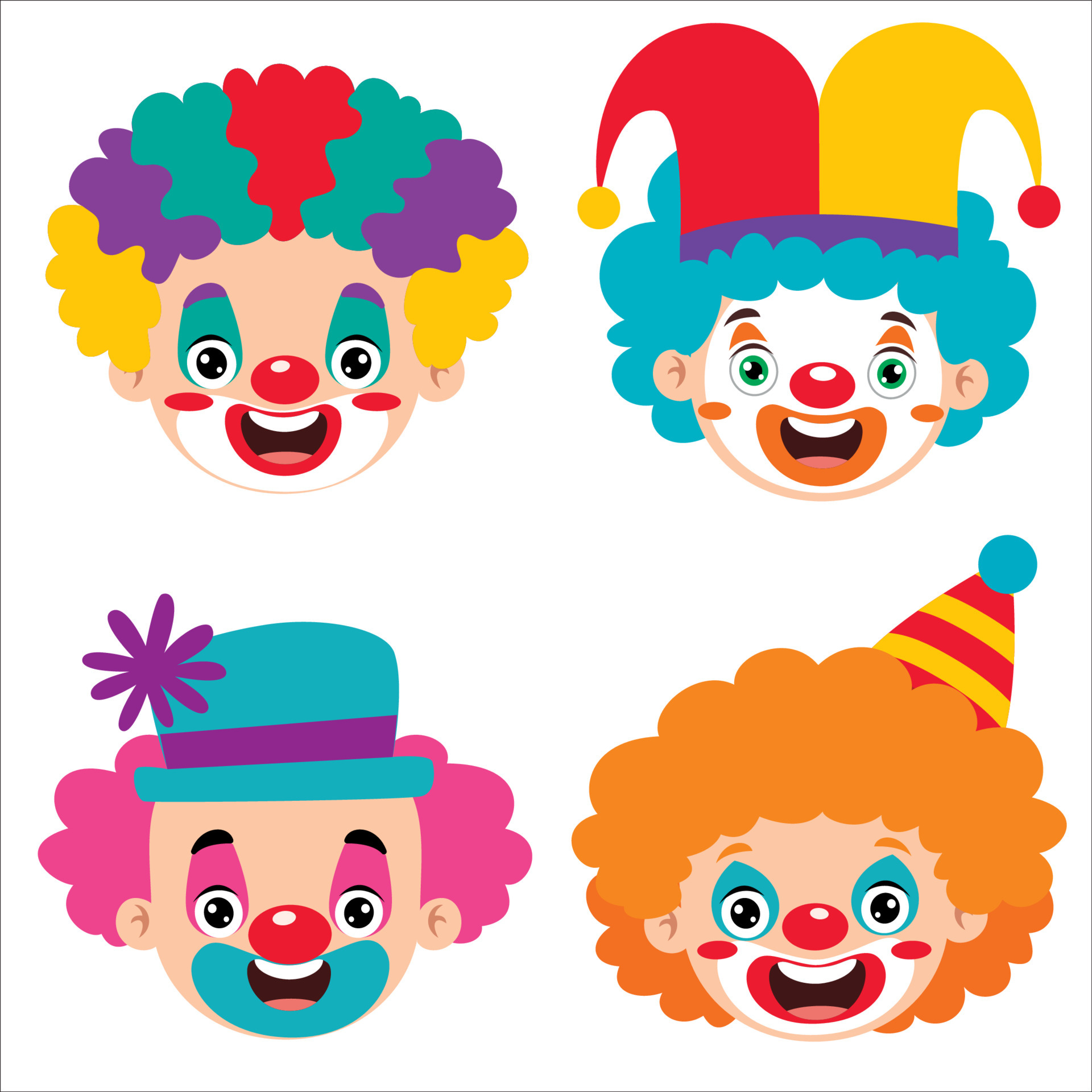 Cartoon Drawing Of A Creepy Clown Face 5520093 Vector Art at Vecteezy