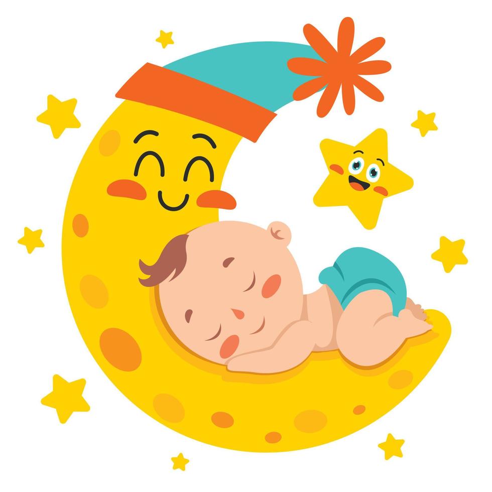 Cartoon Drawing Of A  Newborn Baby Character vector