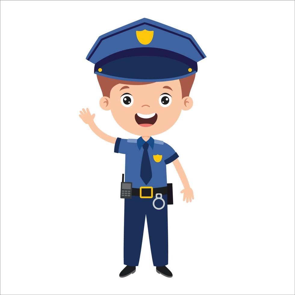 Cartoon Drawing Of A Police Officer vector