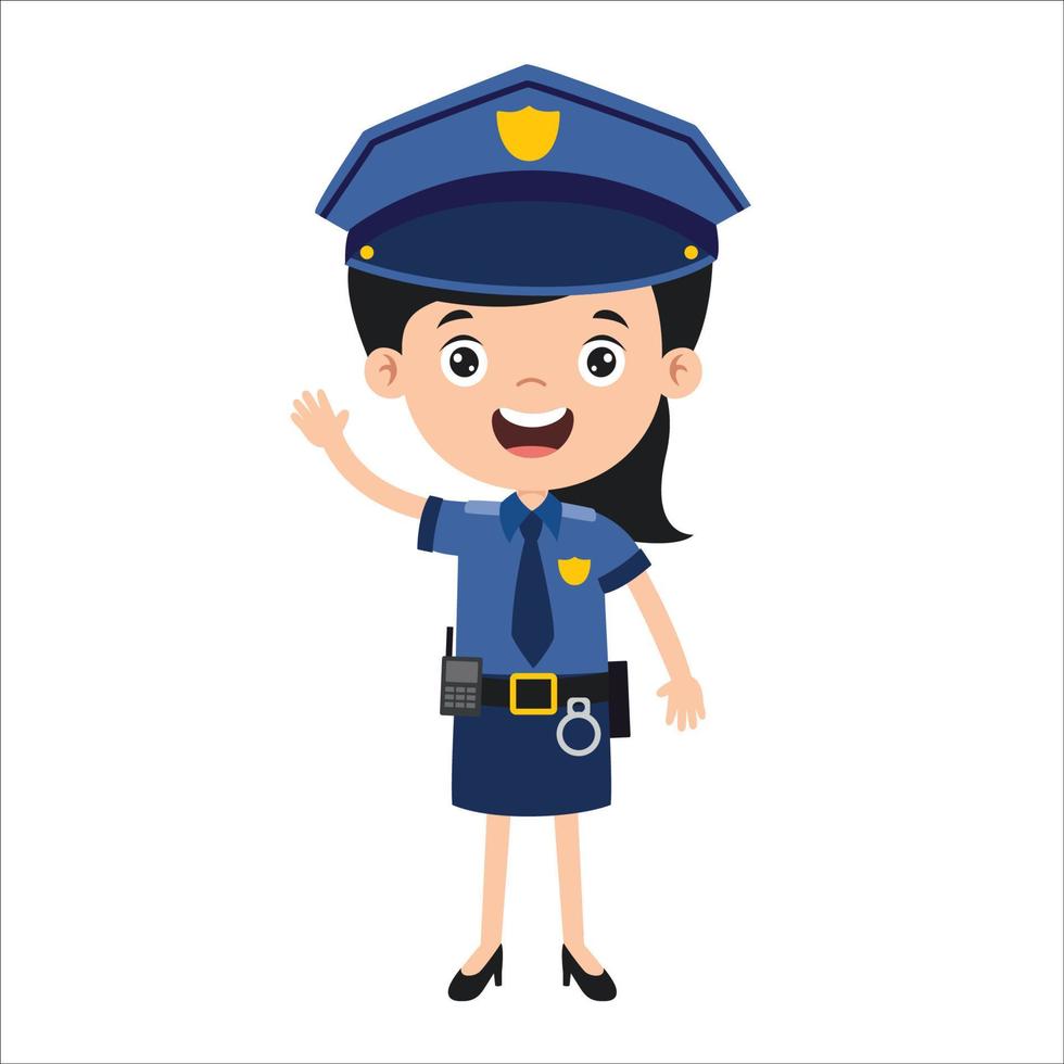 Cartoon Drawing Of A Police Officer vector