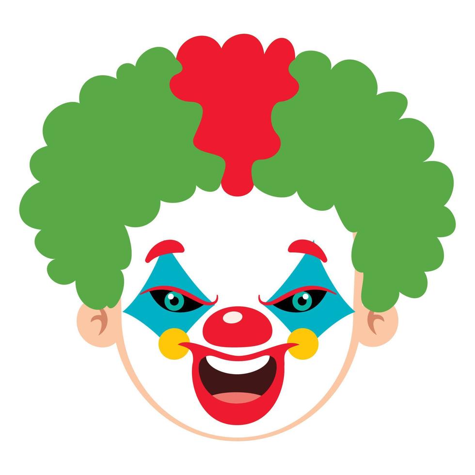 dibujo de dibujos animados de una cara de payaso espeluznante vector