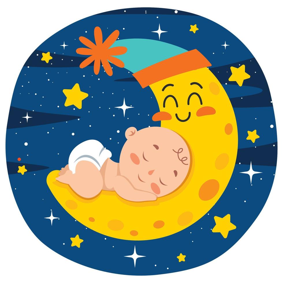 Cartoon Drawing Of A  Newborn Baby Character vector