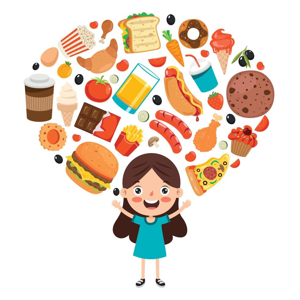 Set Of Various Delicious Foods vector