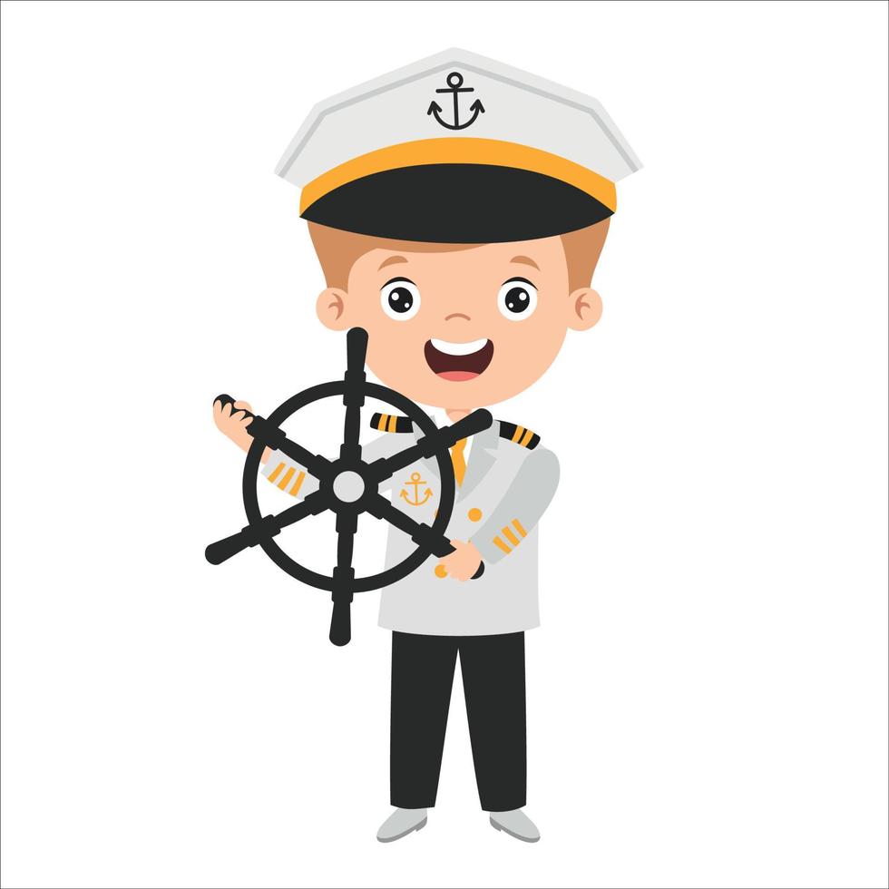 Cartoon Drawing Of A Captain vector