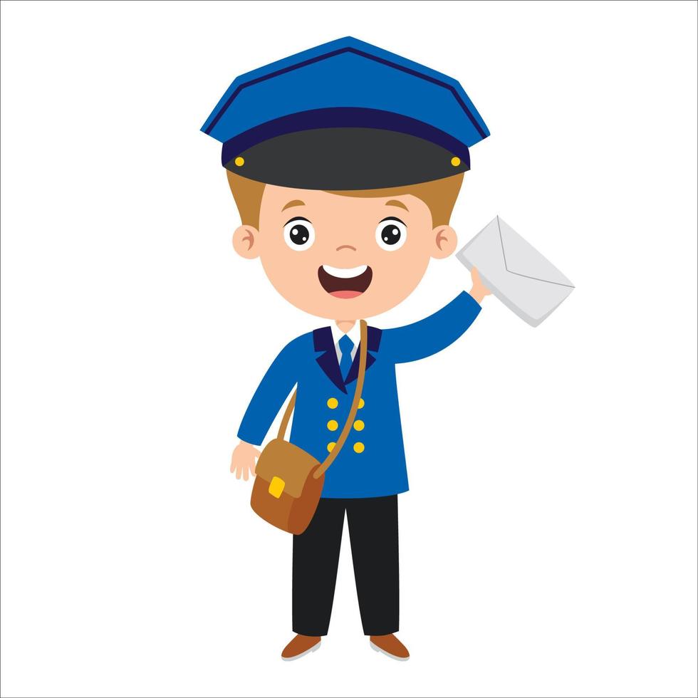 Cartoon Drawing Of A Postman vector