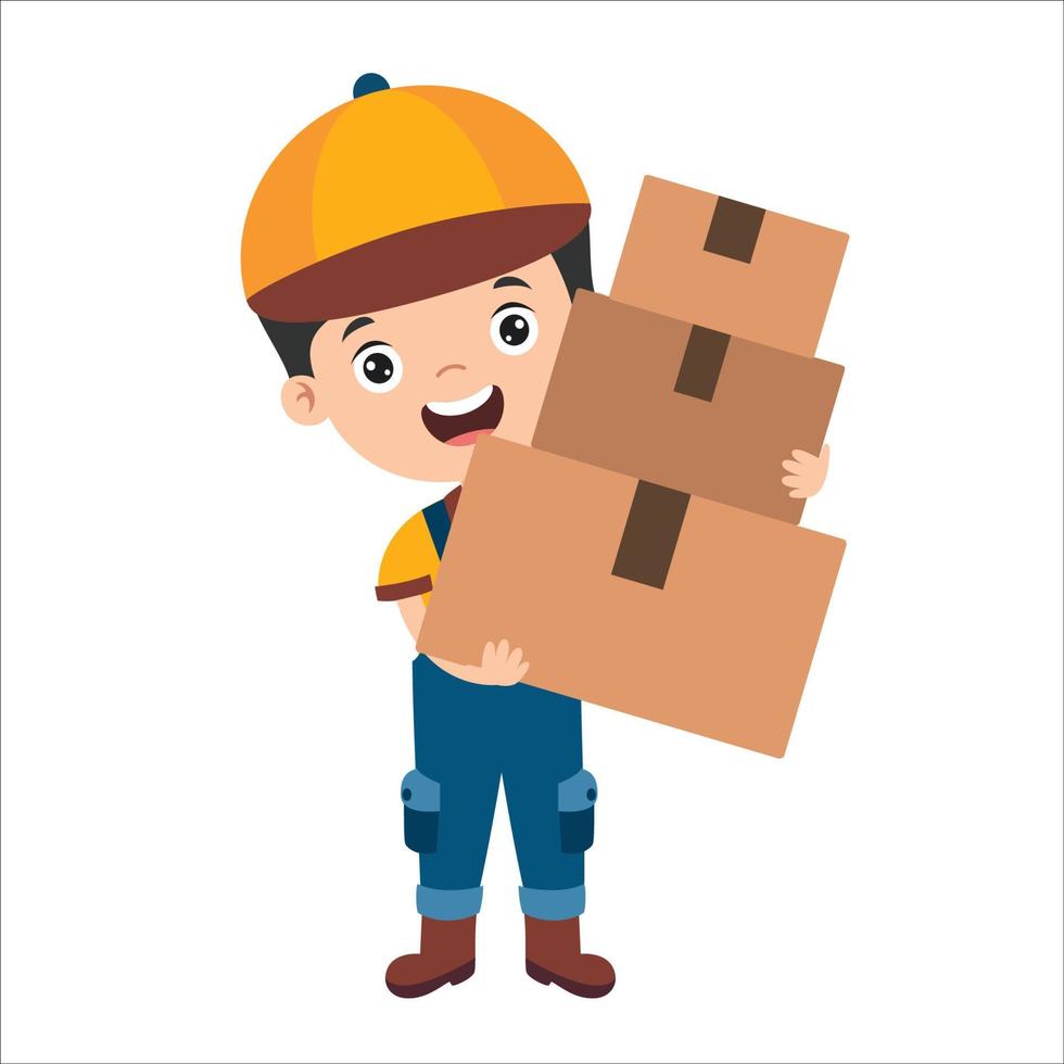Cartoon Drawing Of A Porter vector