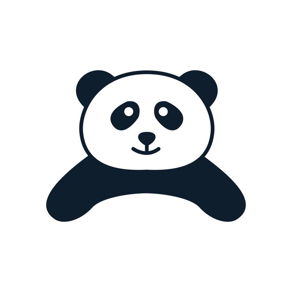 illustration cute cartoon animal panda smile head logo icon vector