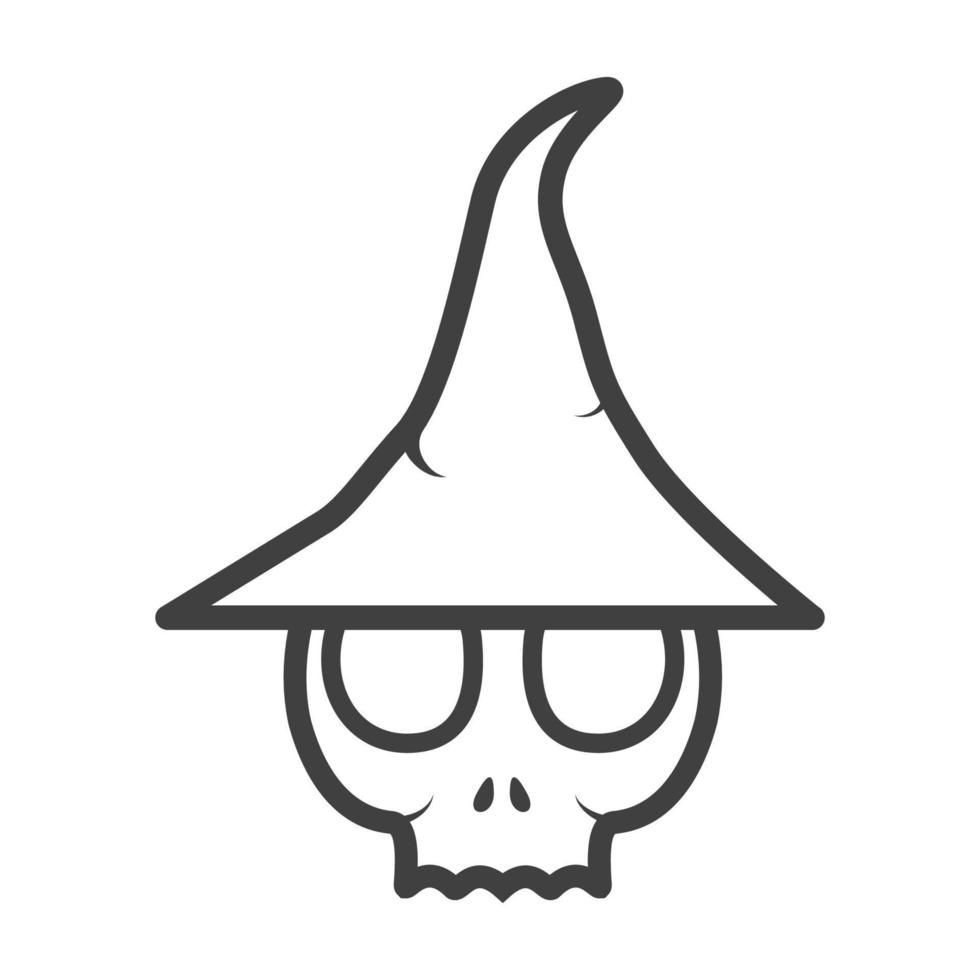 skull with witch hat logo design vector graphic symbol icon sign illustration creative idea