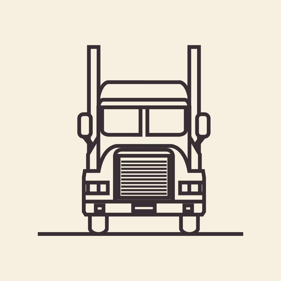 hipster head truck logo design vector graphic symbol icon sign illustration creative idea