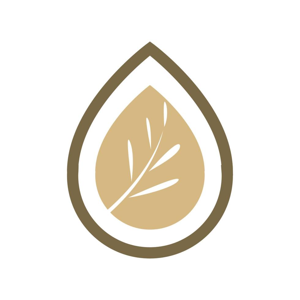 gota femenina agua aceite de oliva logotipo símbolo icono vector gráfico diseño ilustración idea creativa