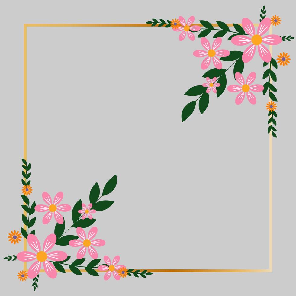 Flowers Rectangle Frame vector