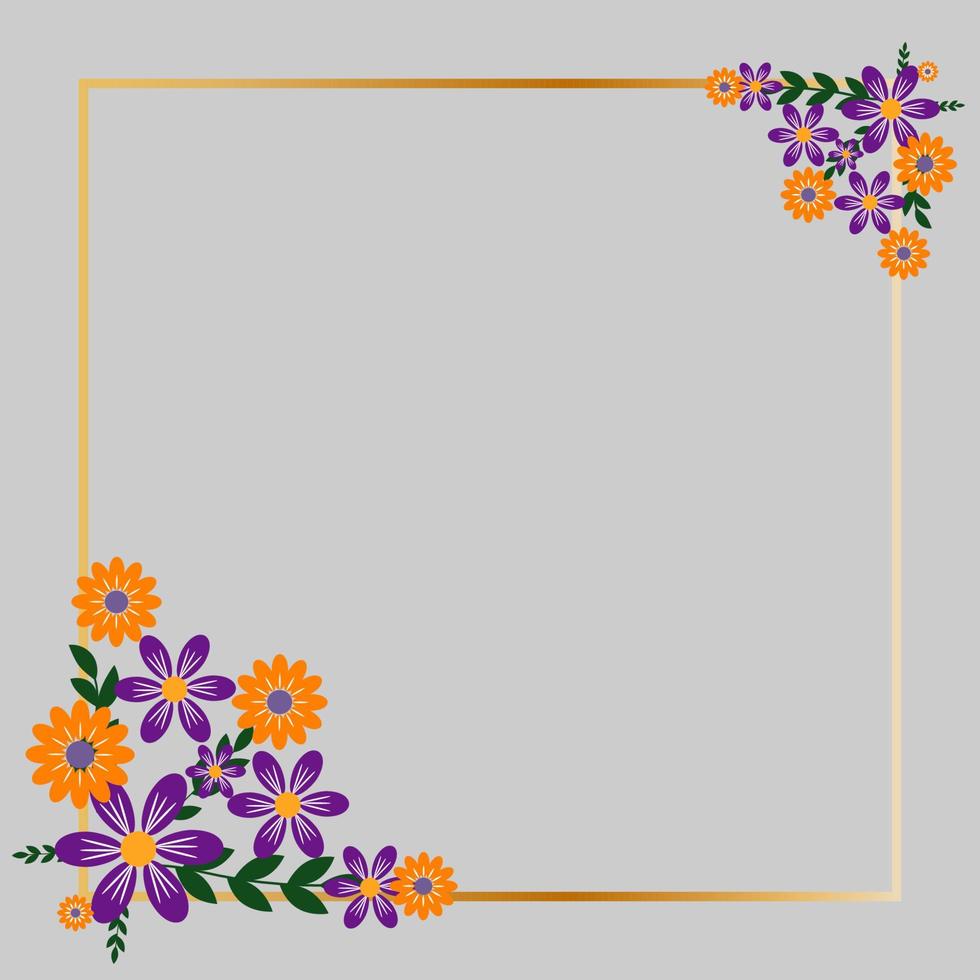 Flowers Rectangle Frame vector