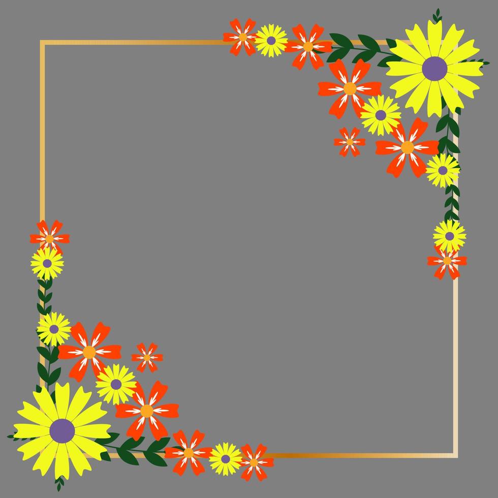 Flowers Square Frame vector