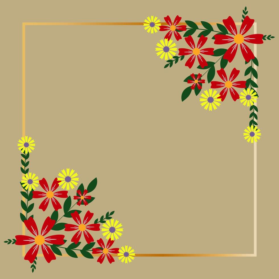 Flowers Square Frame vector