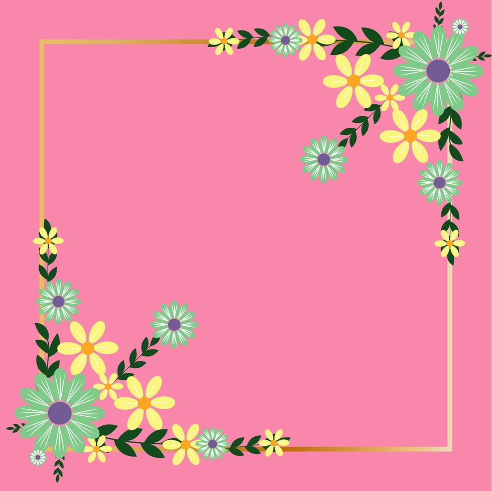 Flowers Square Frame vector