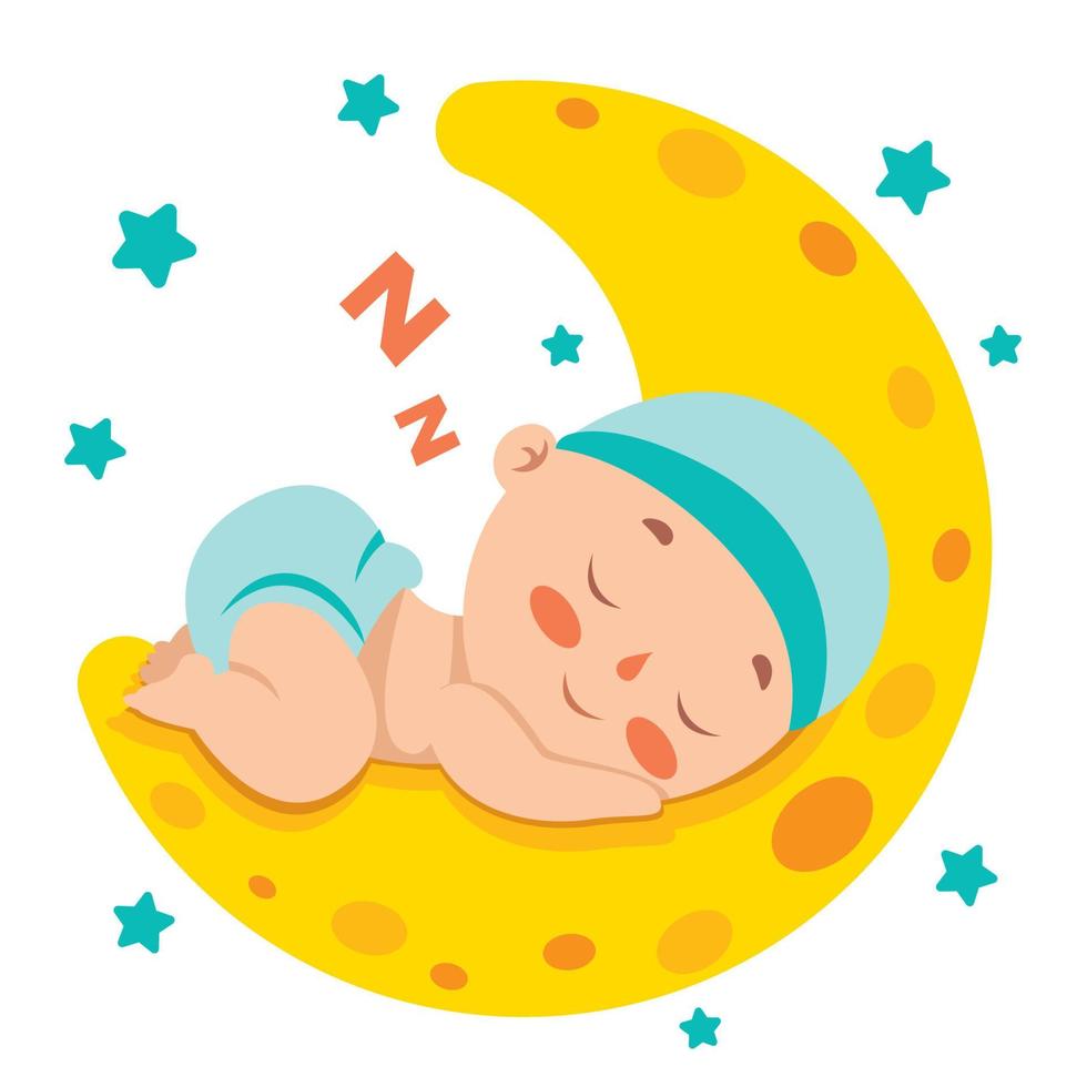 Cartoon Drawing Of A  Newborn Baby Character vector