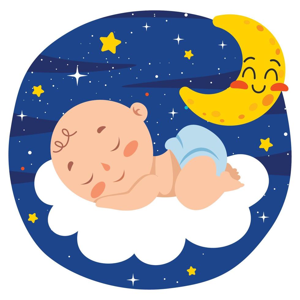 Cartoon Drawing Of A  Newborn Baby Character vector