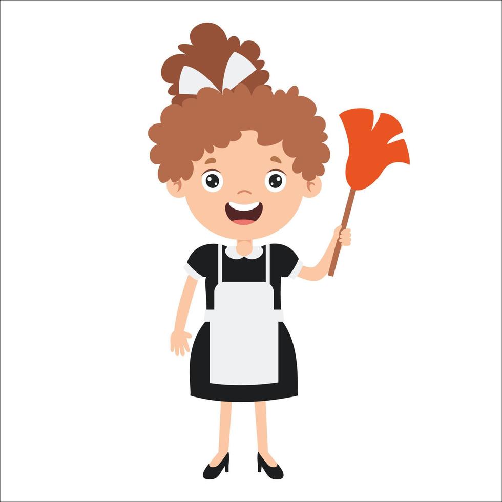 Cartoon Drawing Of A Maid vector