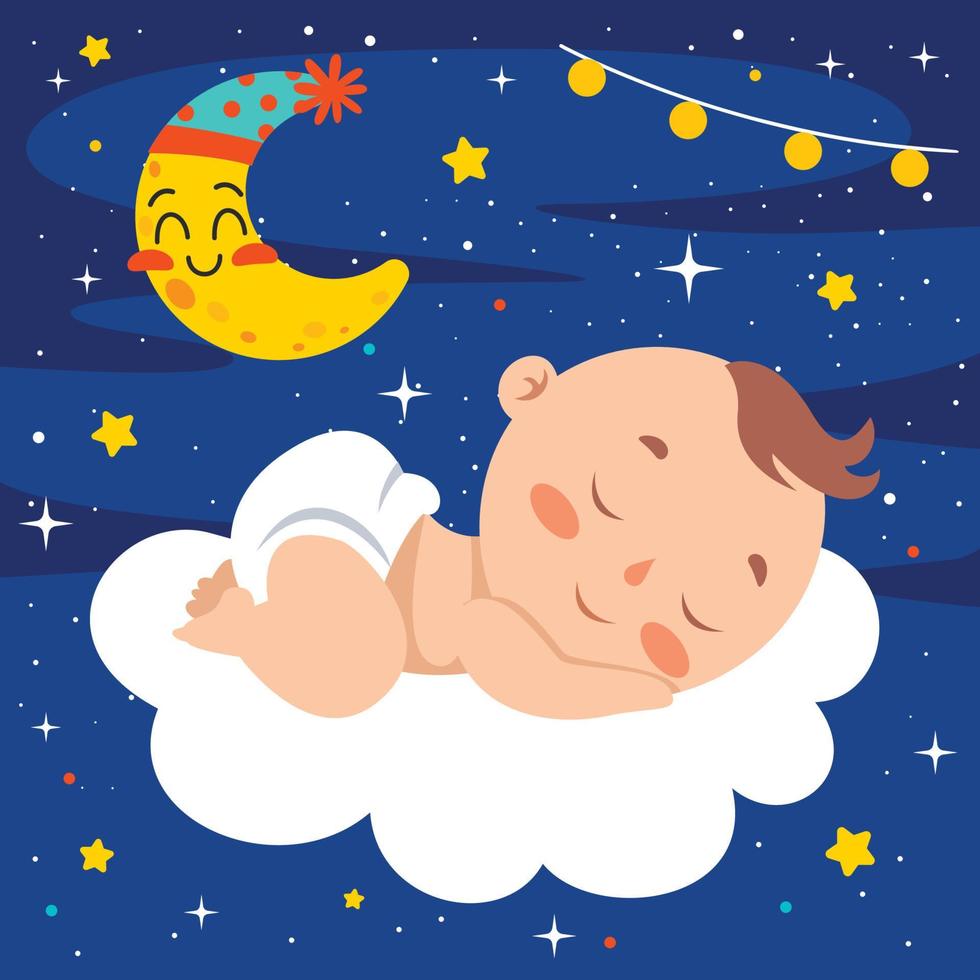 Cartoon Drawing Of A  Newborn Baby Character vector