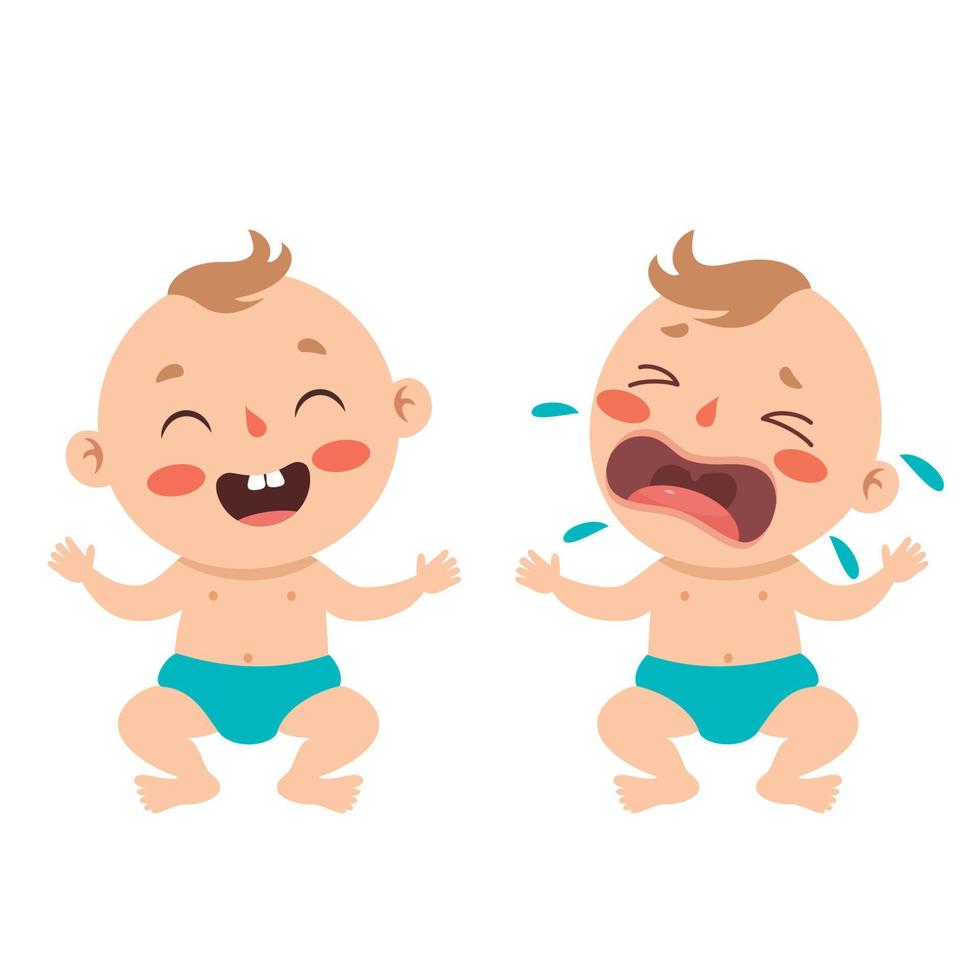 Cartoon Drawing Of A  Newborn Baby Character vector