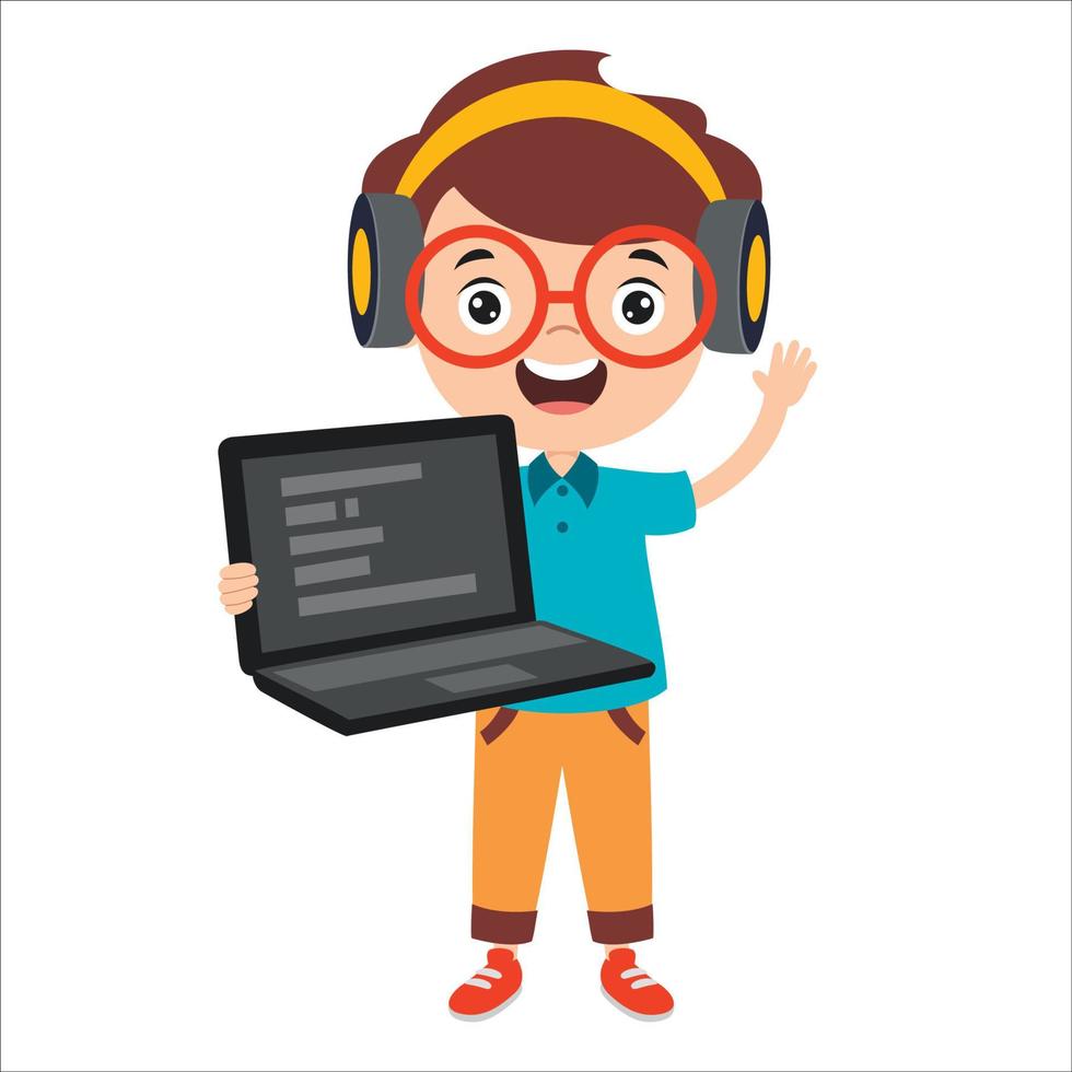 Cartoon Drawing Of A Programmer vector