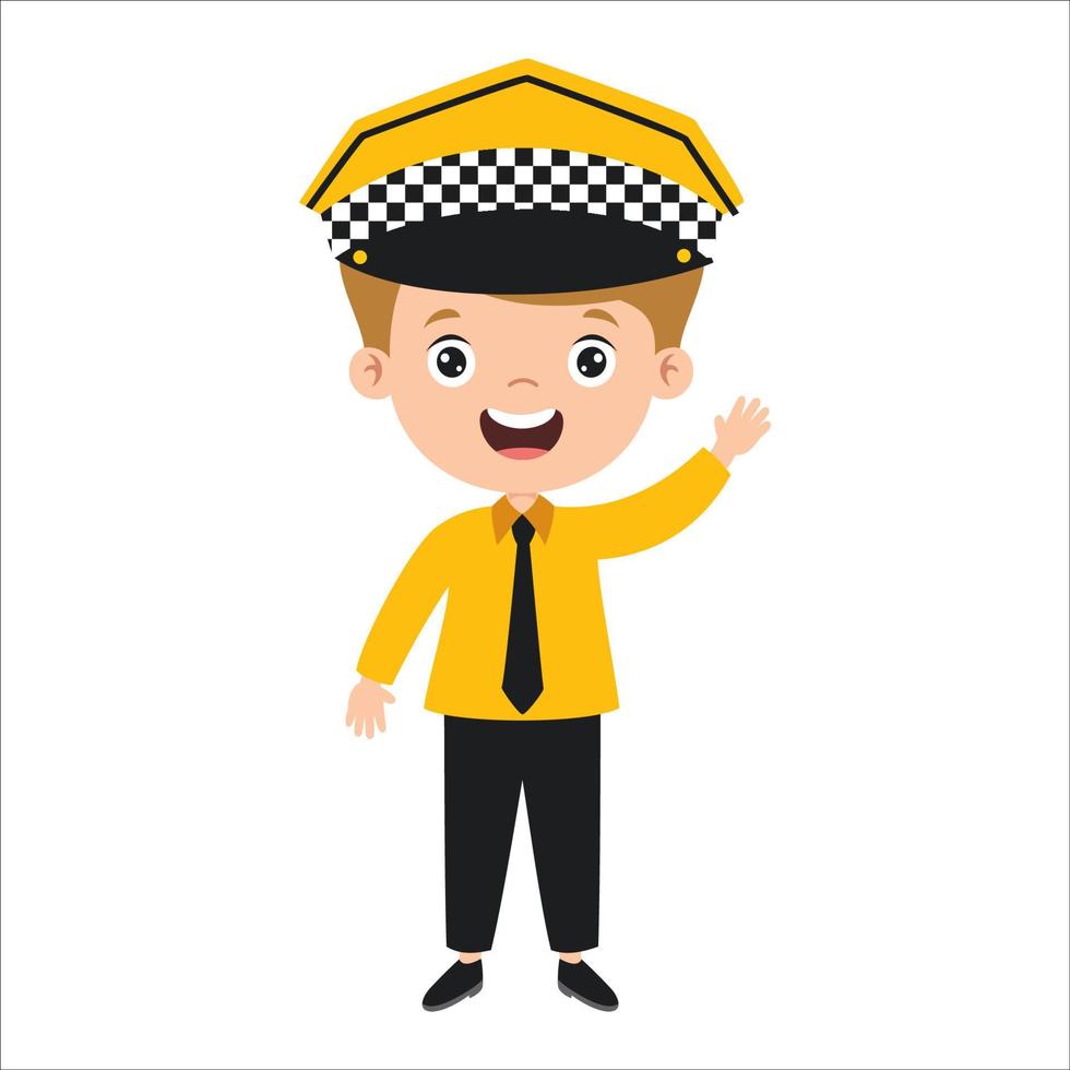 Cartoon Drawing Of A Taxi Driver vector