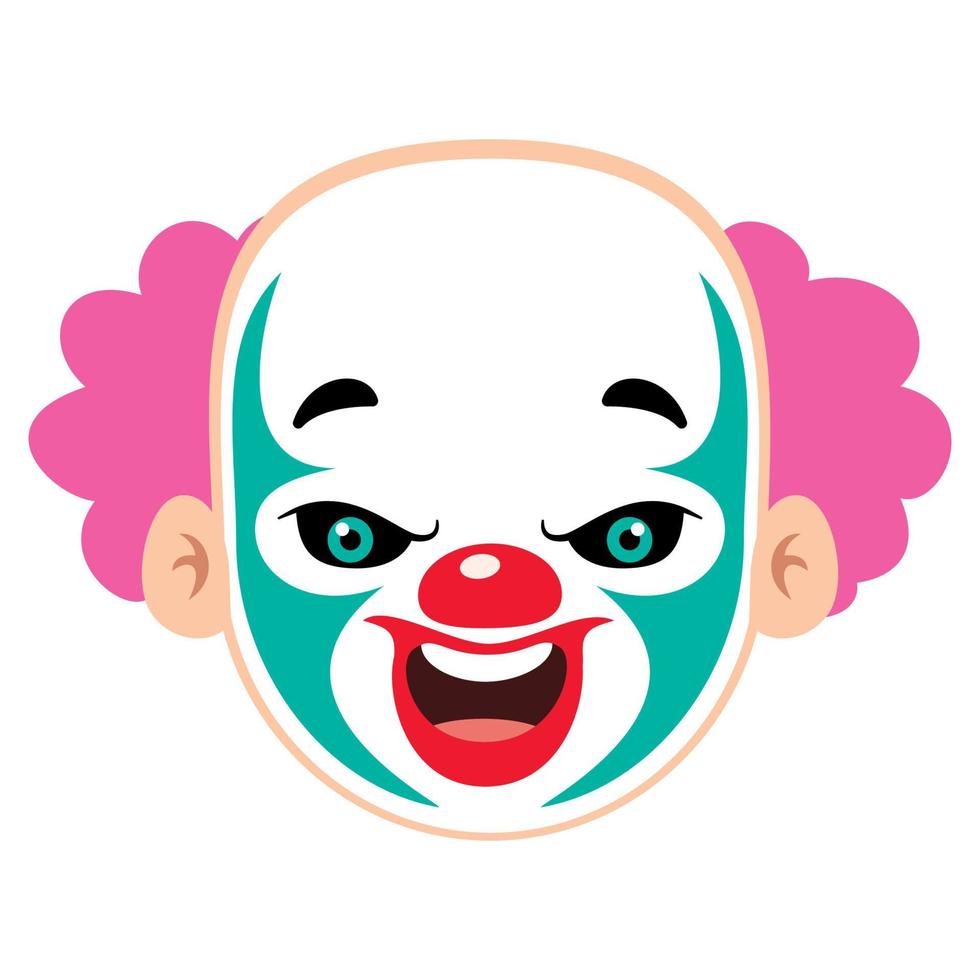 Cartoon Drawing Of A Creepy Clown Face vector